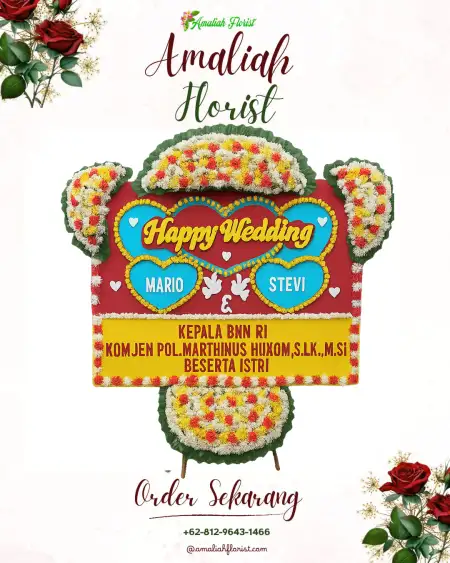 Papan Bunga Pernikahan Bobo